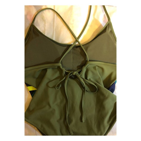 Aerie Striped Palm Tree Print One-Piece Swimsuit - Picture 4 of 5